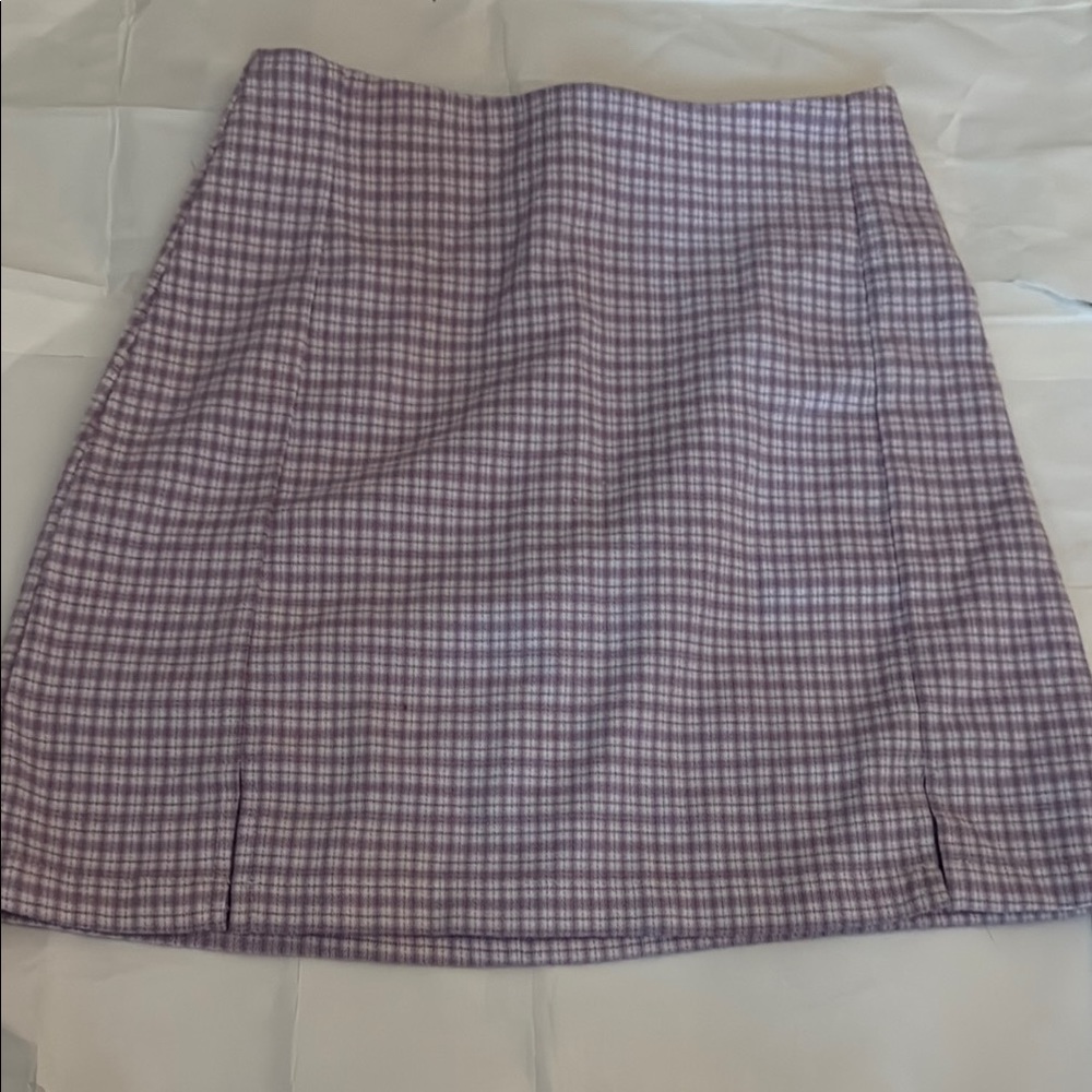 Brandy Melville plaid purple mini pencil skirt